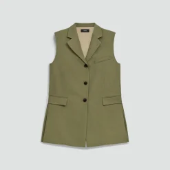 Vented Vest in Washed Twill