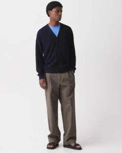 V-Neck Cardigan in Pacific Linen