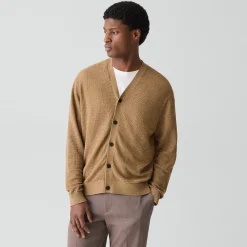 V-Neck Cardigan in Pacific Linen