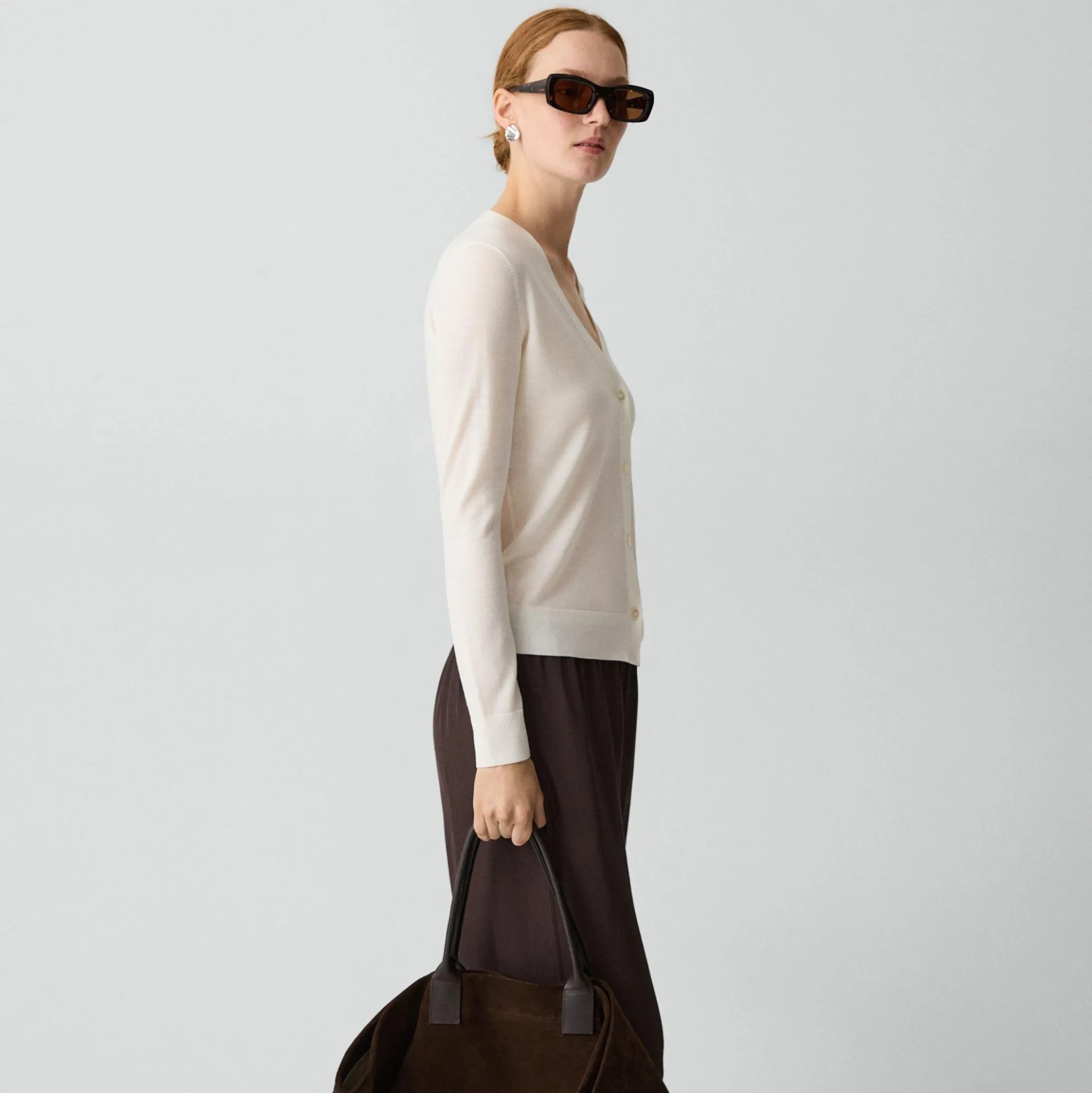 V-Neck Cardigan in Regal Wool