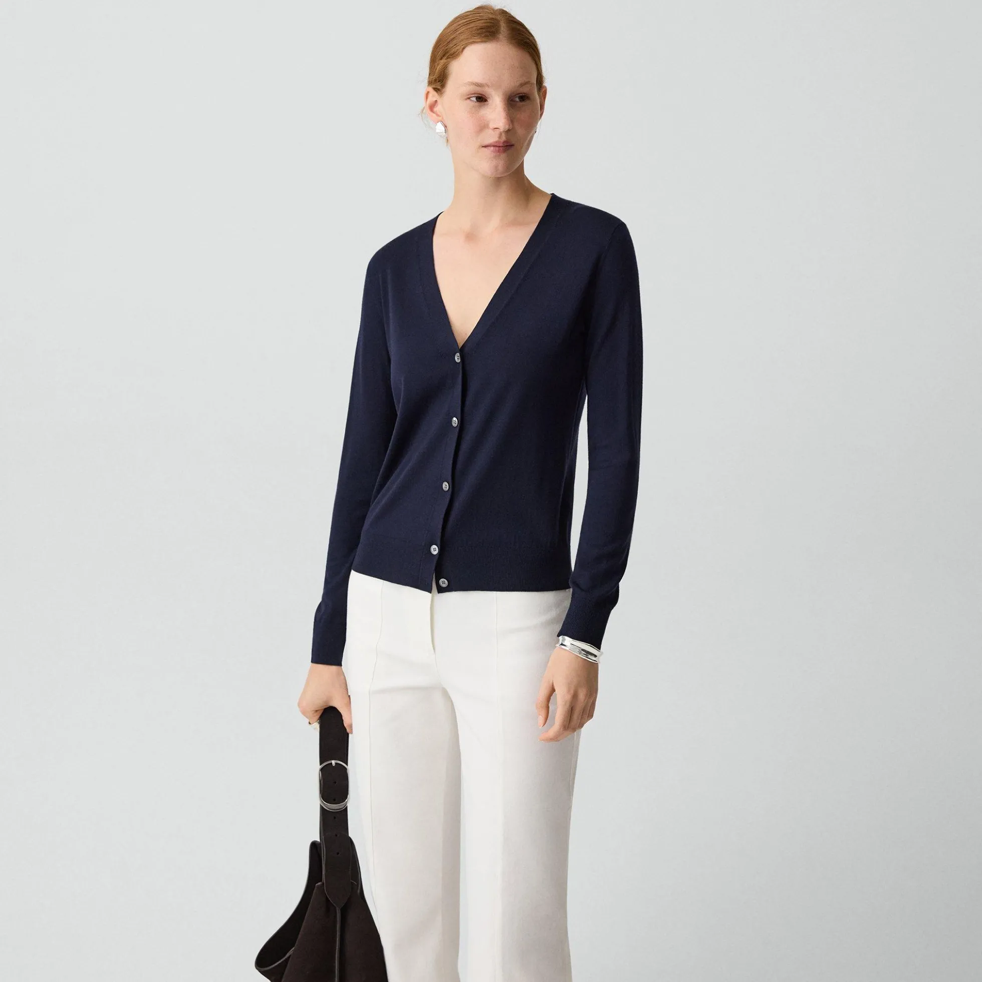 V-Neck Cardigan in Regal Wool