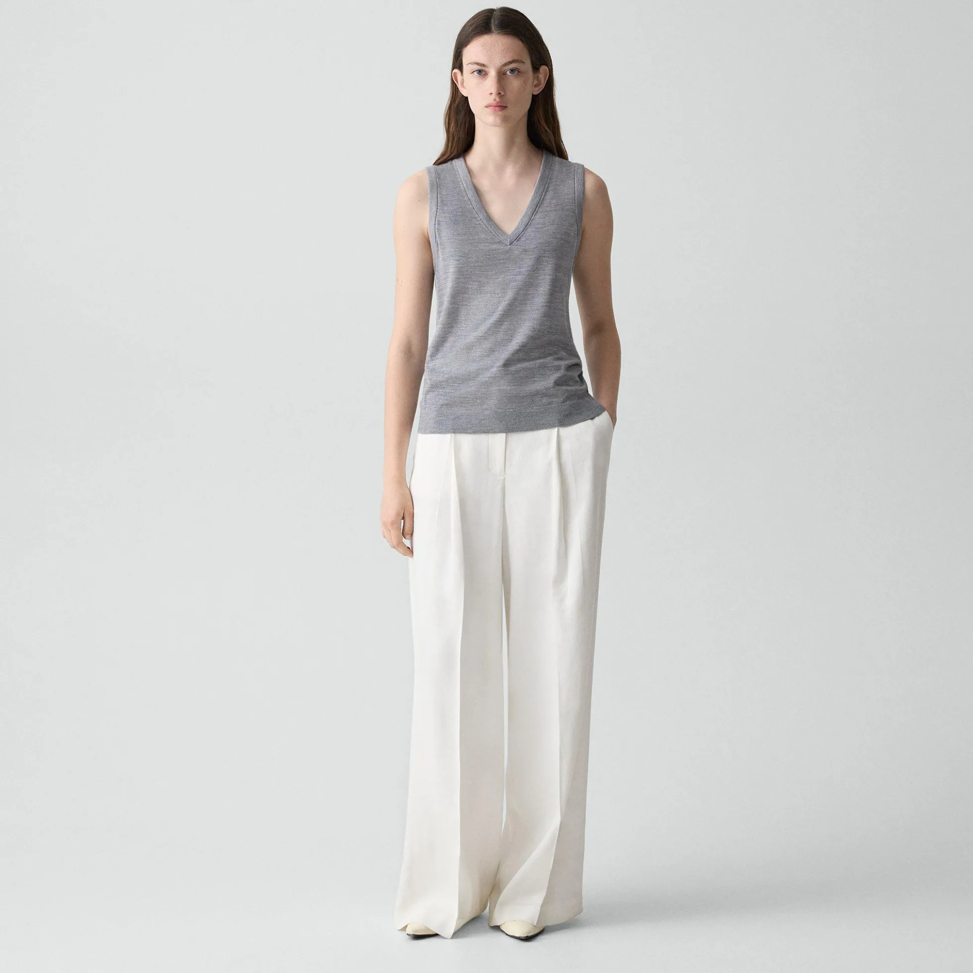 V-Neck Tank Top in Regal Wool
