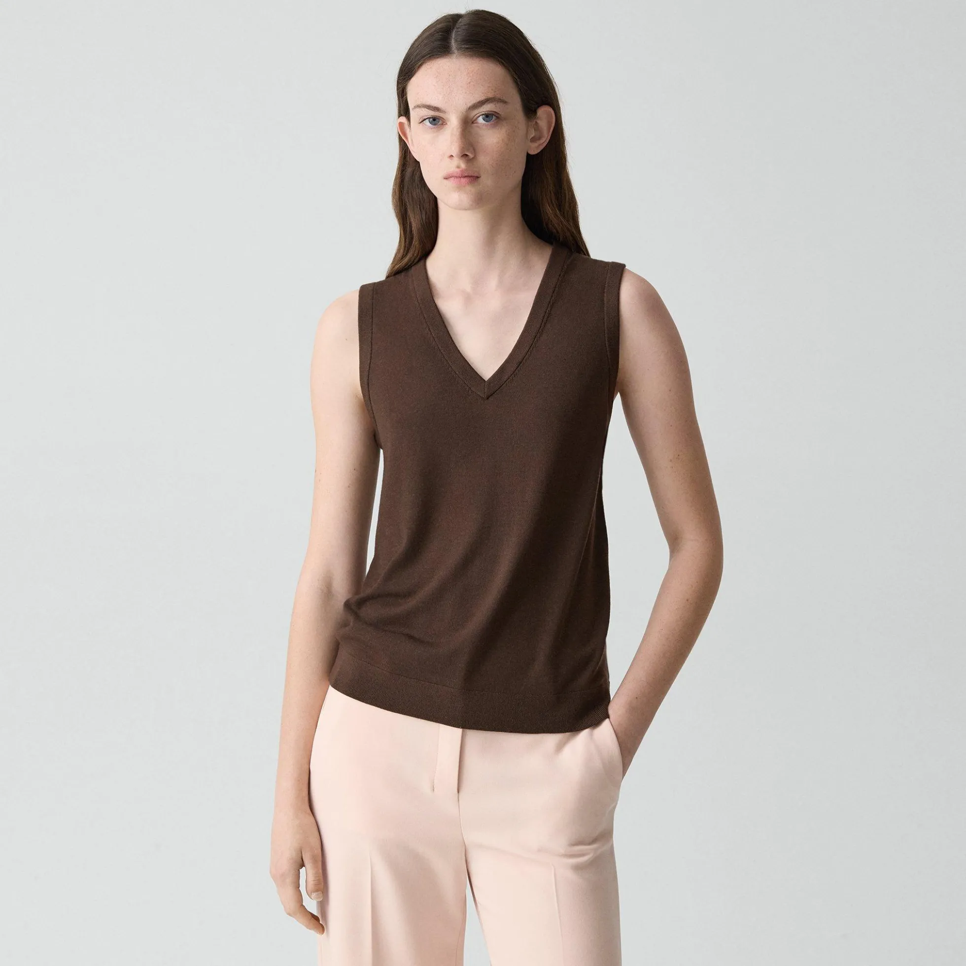 V-Neck Tank Top in Regal Wool