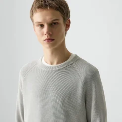 Washed Crewneck Sweater in Cotton