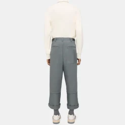 Wide-Leg Pant in Cotton Twill