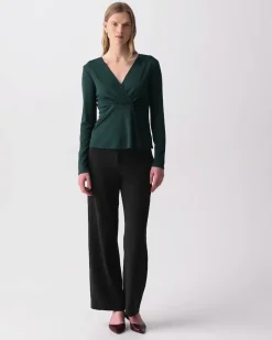 Wide-Leg Pull-On Pant in Admiral Crepe