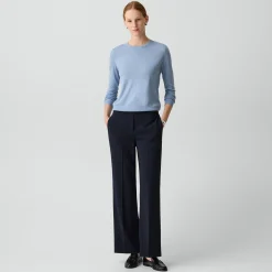 Wide-Leg Pull-On Pant in Admiral Crepe