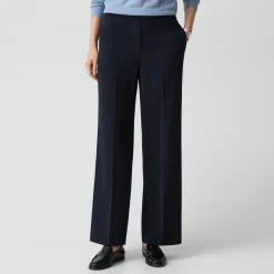 Wide-Leg Pull-On Pant in Admiral Crepe