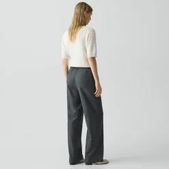 Wide-Leg Pull-On Pant in Marled Flannel