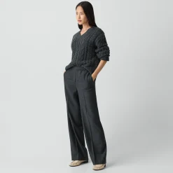 Wide-Leg Pull-On Pant in Sleek Flannel