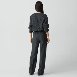 Wide-Leg Pull-On Pant in Sleek Flannel