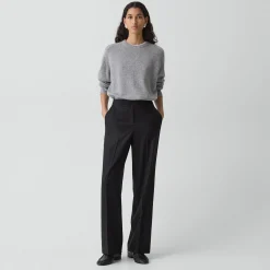 Wide-Leg Pull-On Pant in Sleek Flannel