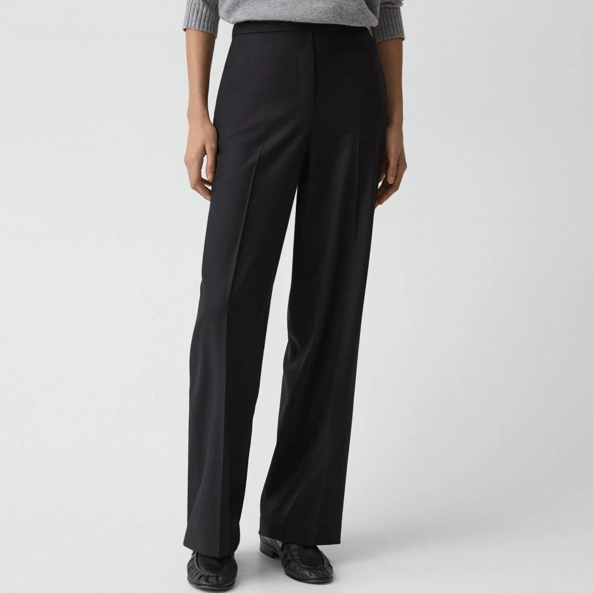 Wide-Leg Pull-On Pant in Sleek Flannel