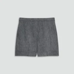 Wide-Leg Pull-On Short in Fluid Linen