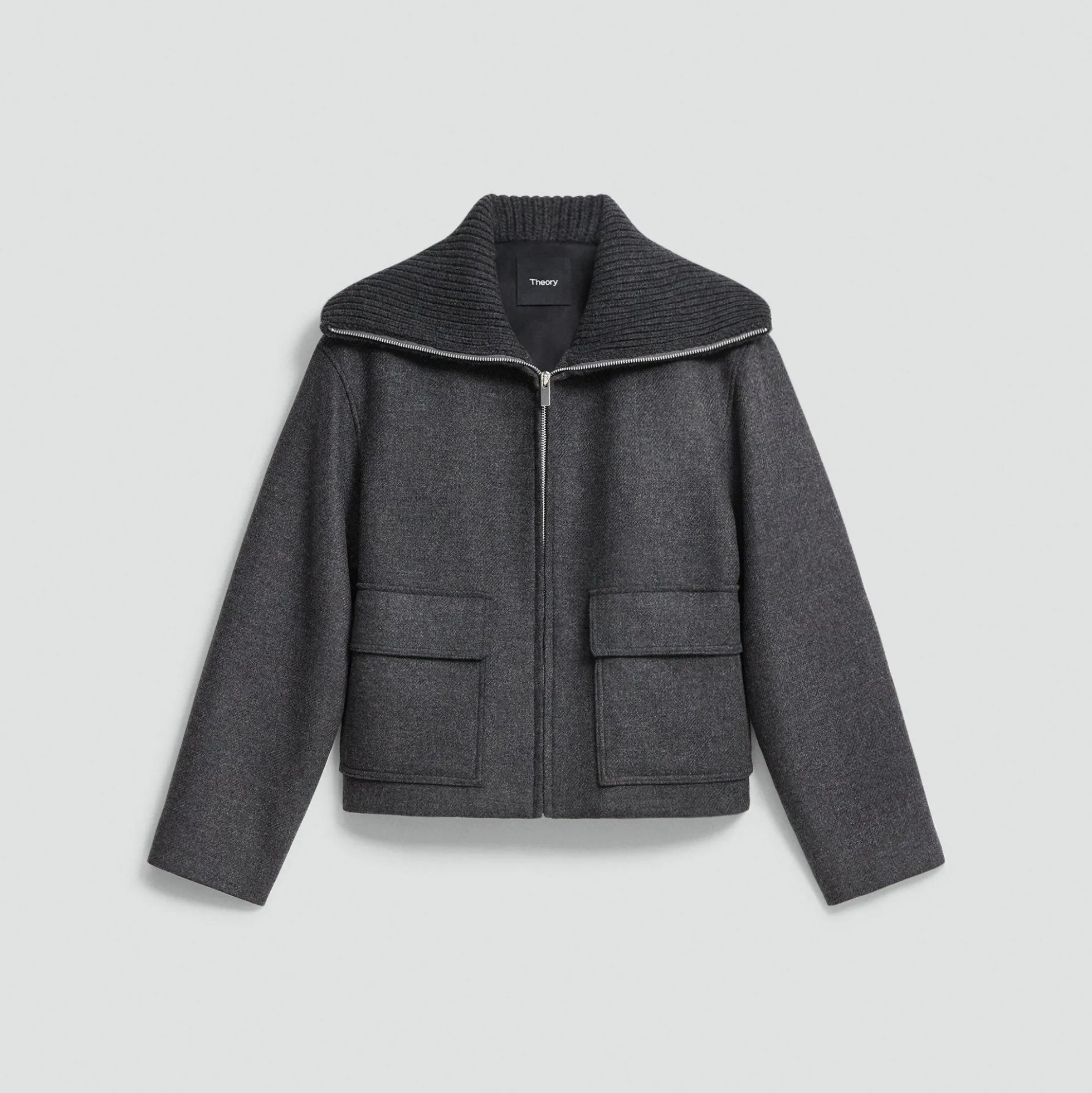 Wing Collar Jacket in Circle Wool