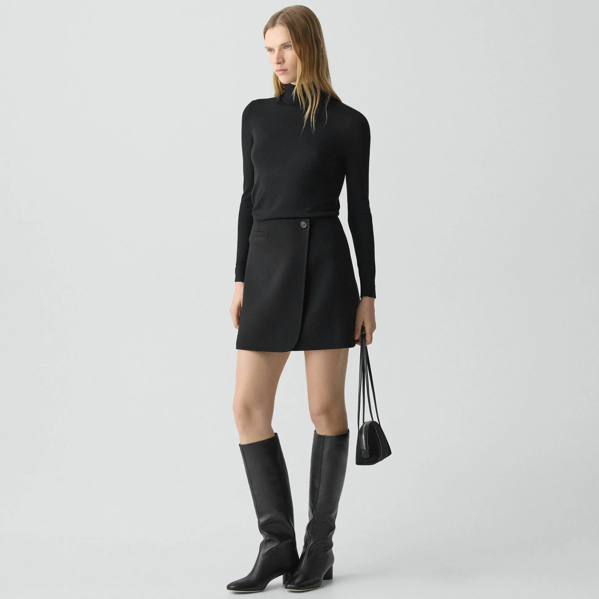 Wrap Skirt in Double-Face Wool-Cashmere