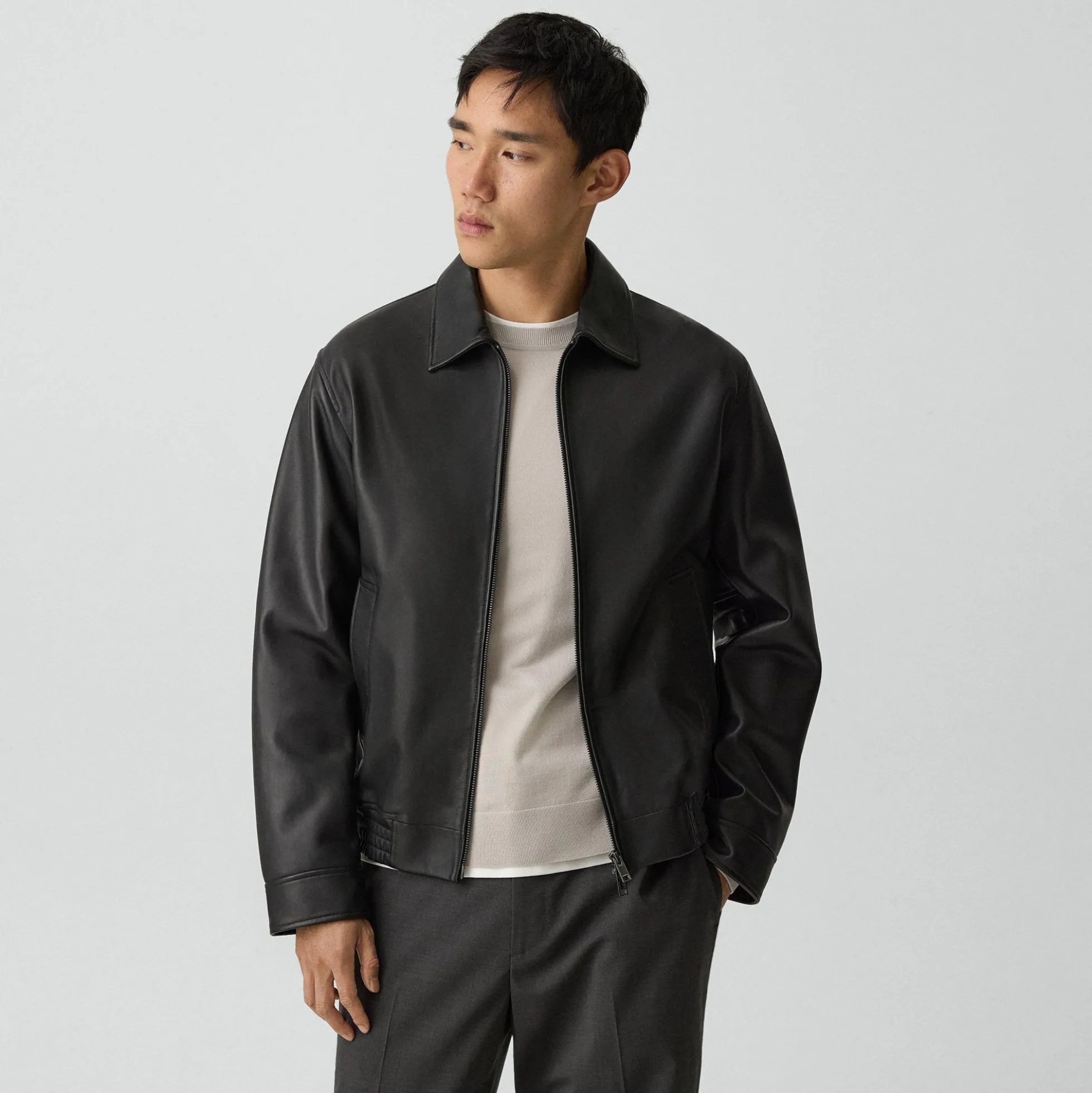 Wyatt Zip Jacket in Leather
