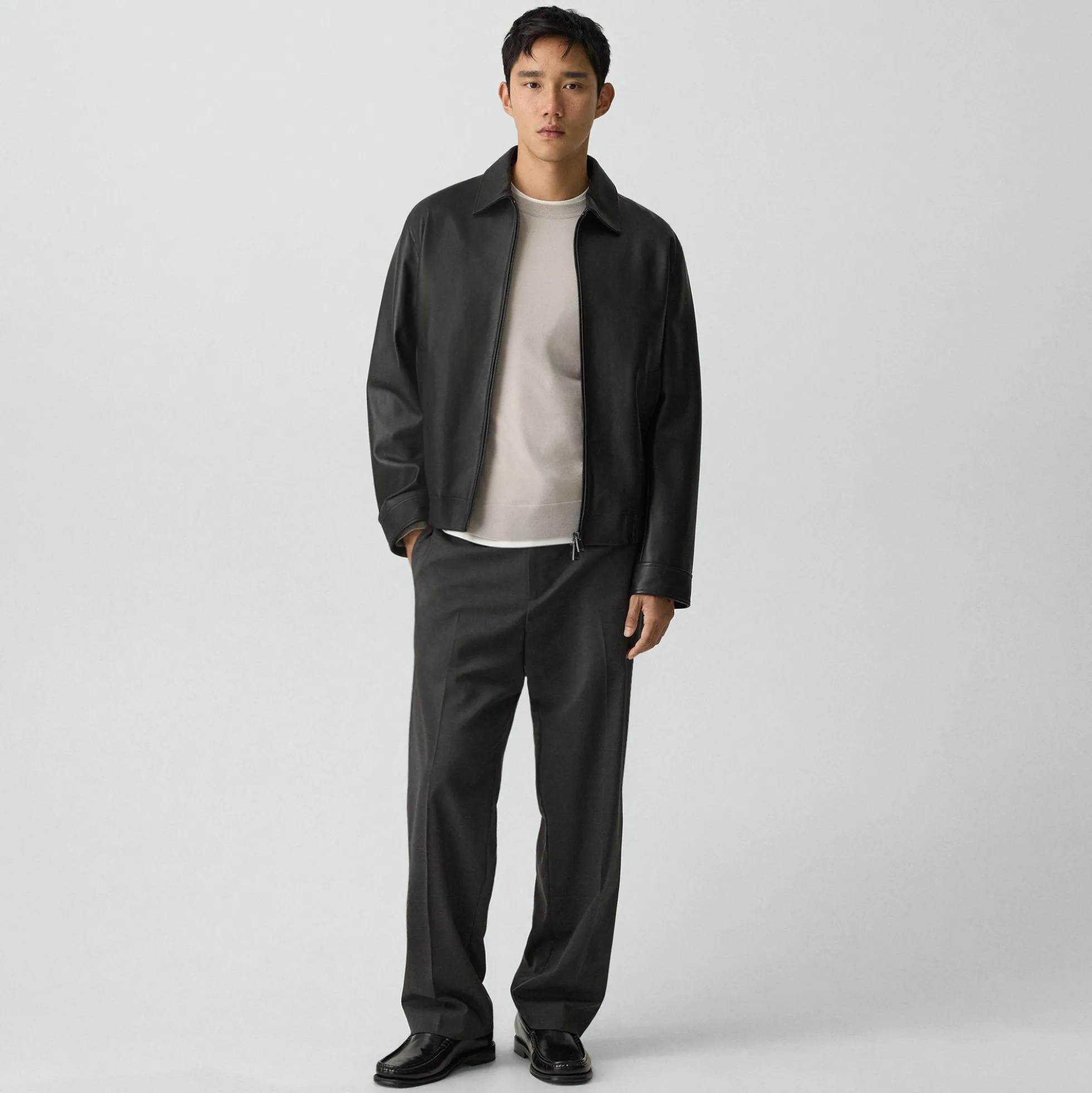 Wyatt Zip Jacket in Leather