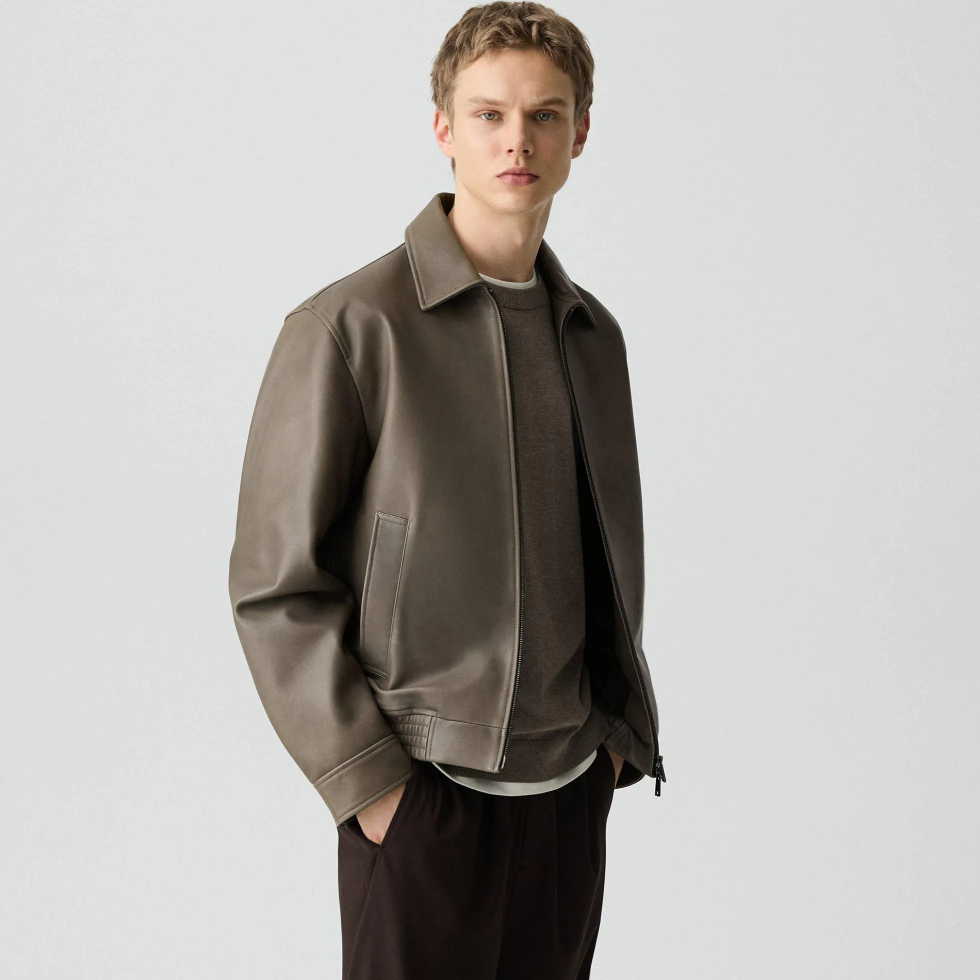 Wyatt Zip Jacket in Leather