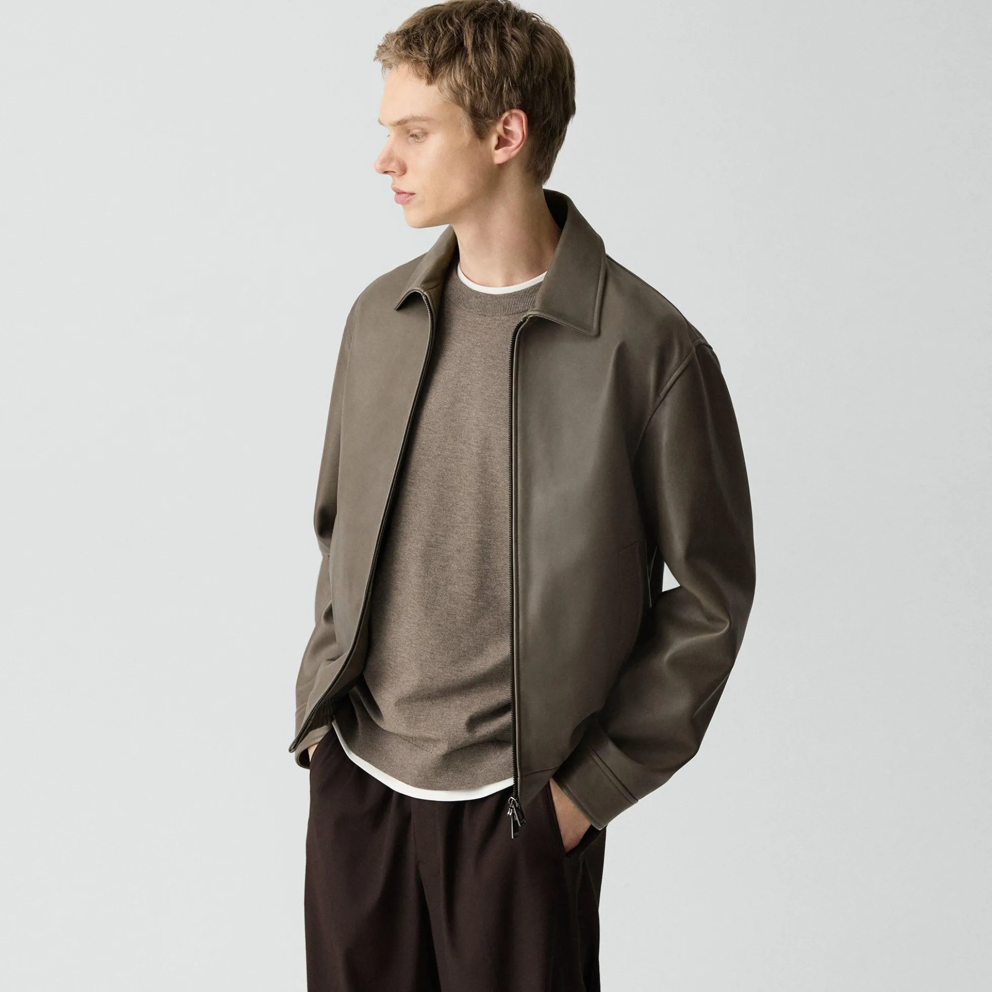 Wyatt Zip Jacket in Leather