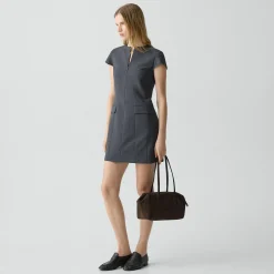 Zip Mini Dress in Good Wool
