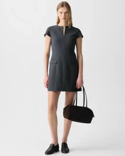 Zip Mini Dress in Good Wool
