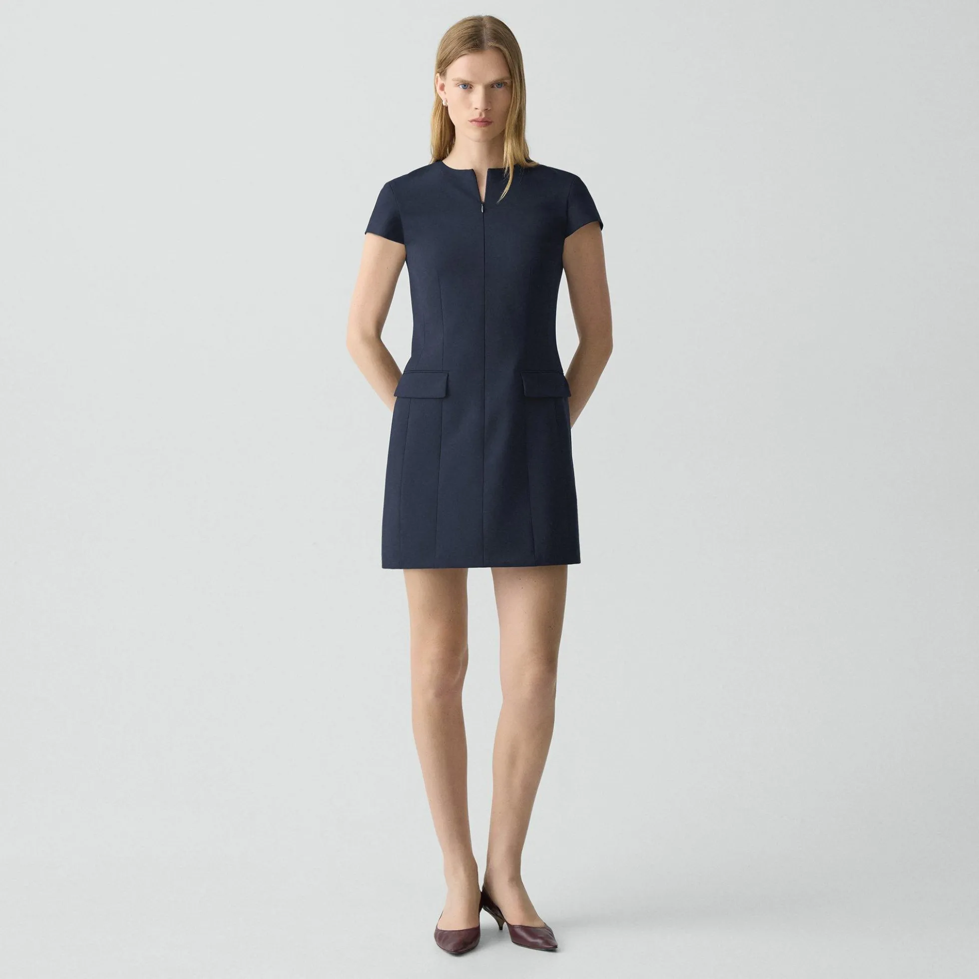 Zip Mini Dress in Good Wool