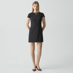 Zip Mini Dress in Good Wool