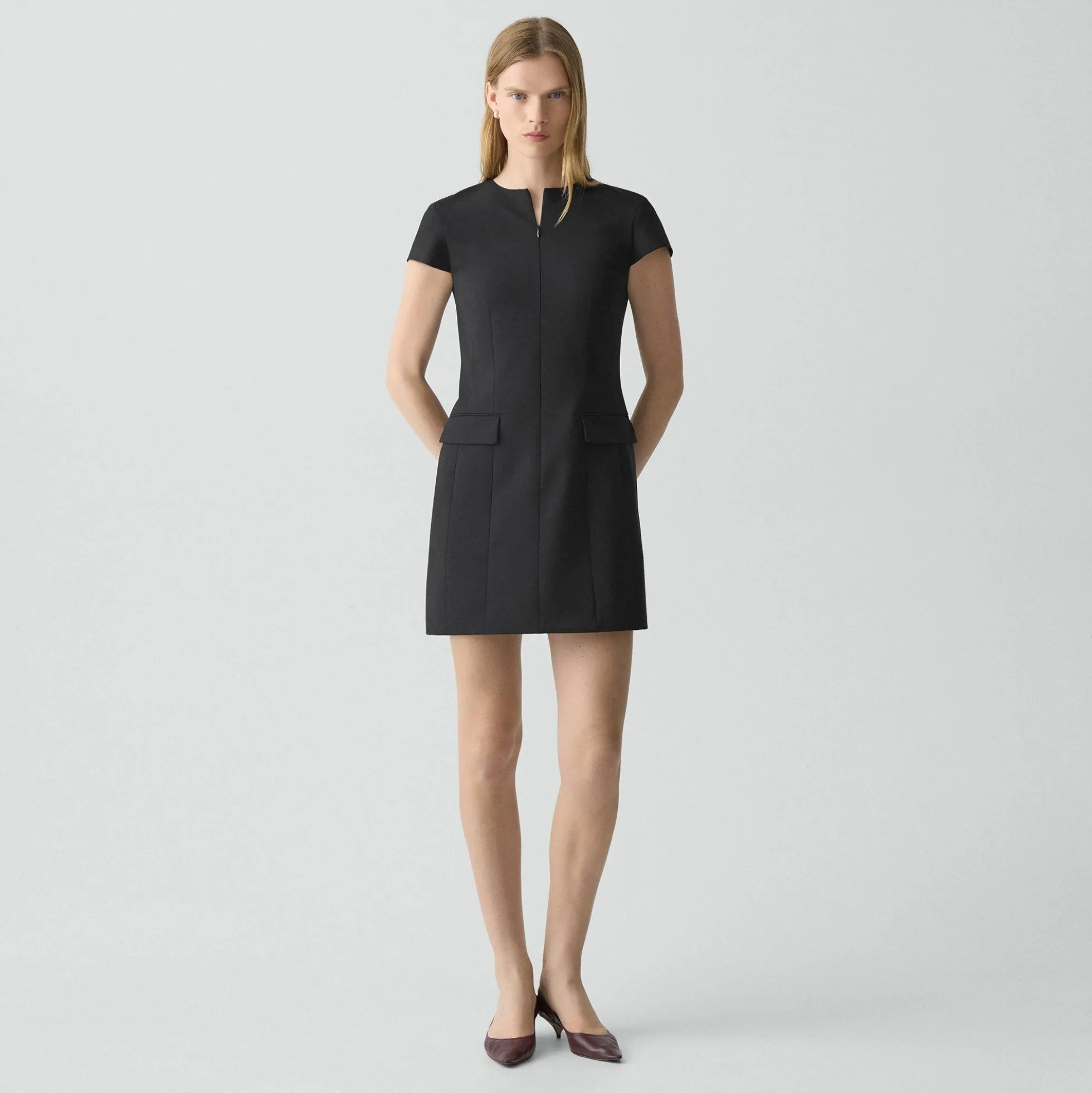 Zip Mini Dress in Good Wool